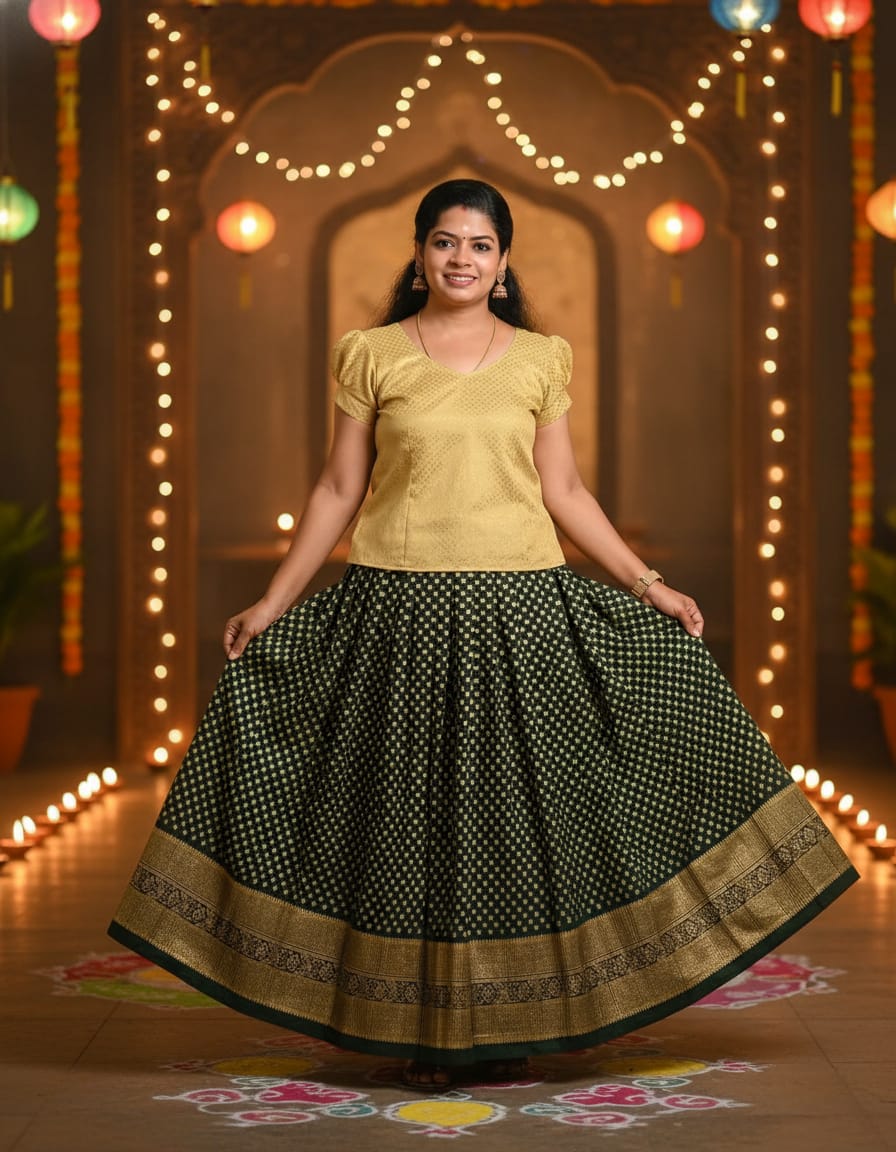 Kerala Traditional Fancy Pattupavada for Women